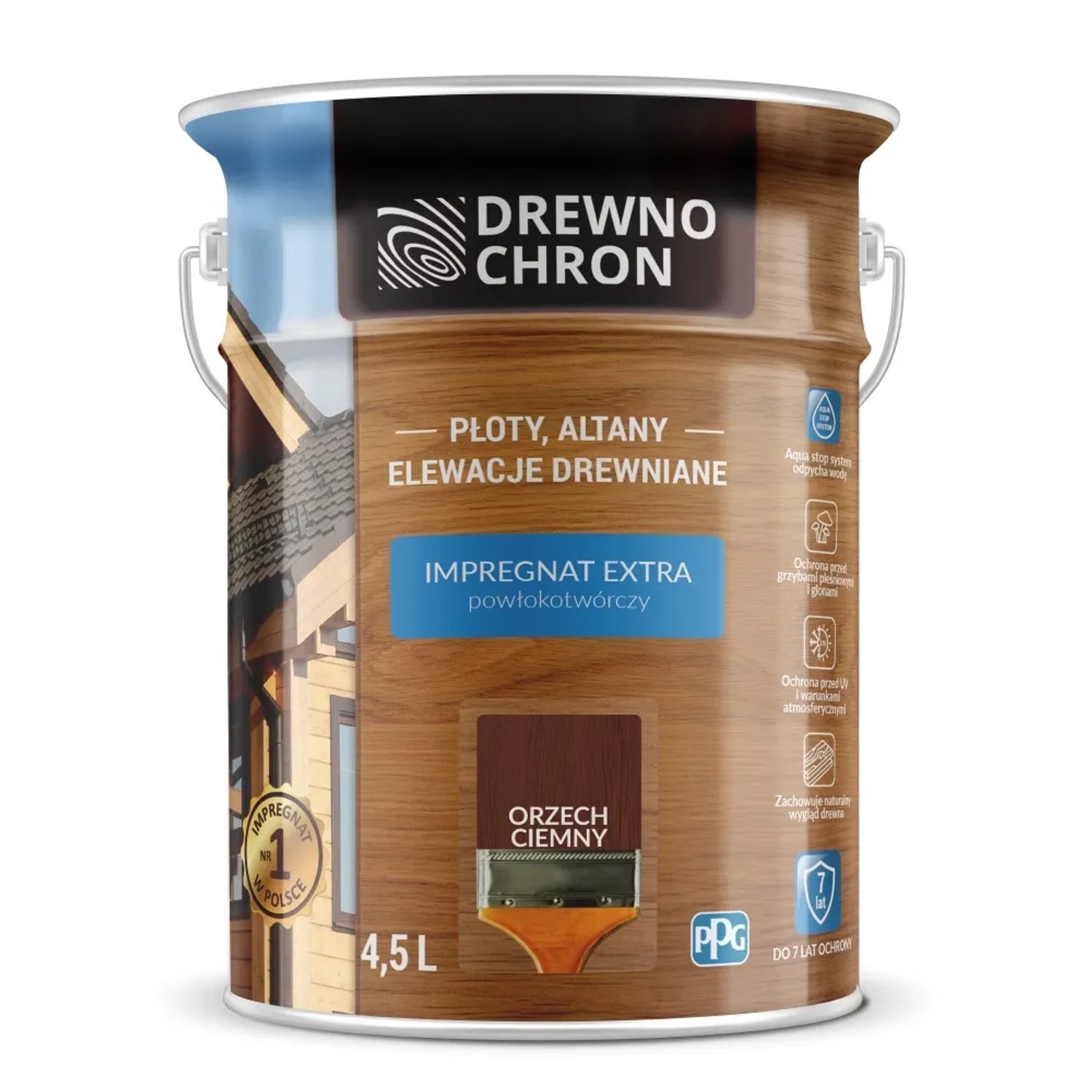 Drewnochron Impregnat Extra powłokotwórczy orzech ciemny - 4,5L