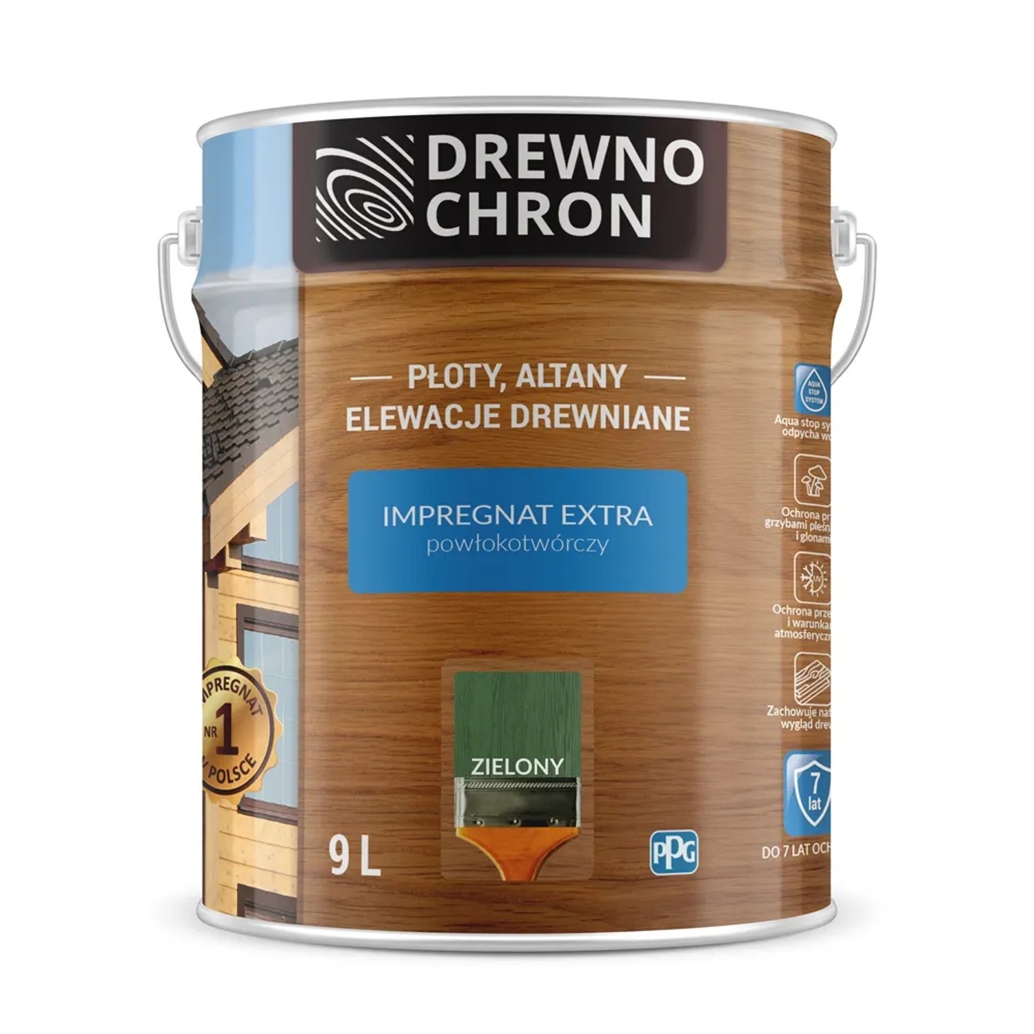 Drewnochron Impregnat Extra powłokotwórczy zielony - 9L