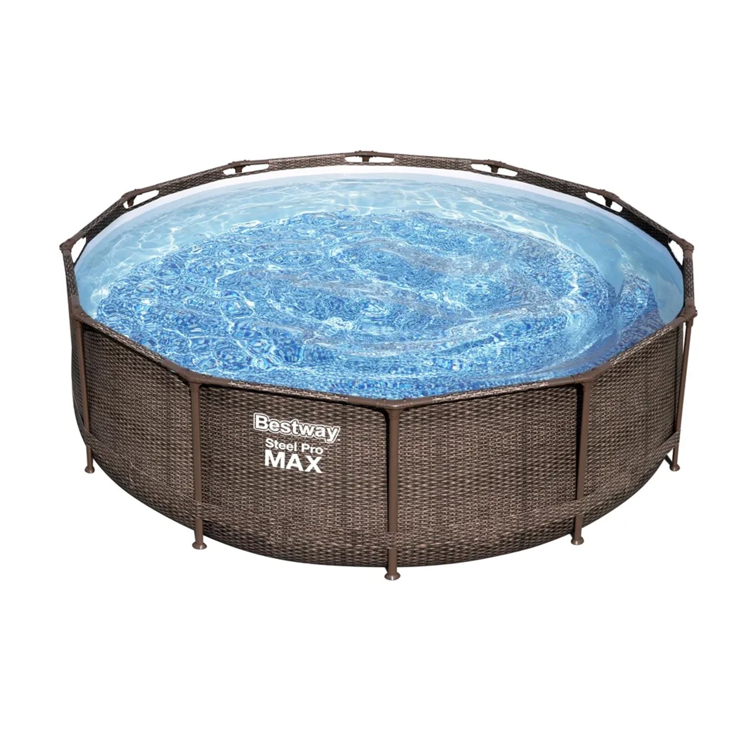 Basen na stelażu Steel Pro Max rattan okrągły - śr. 366 cm, wys. 100 cm