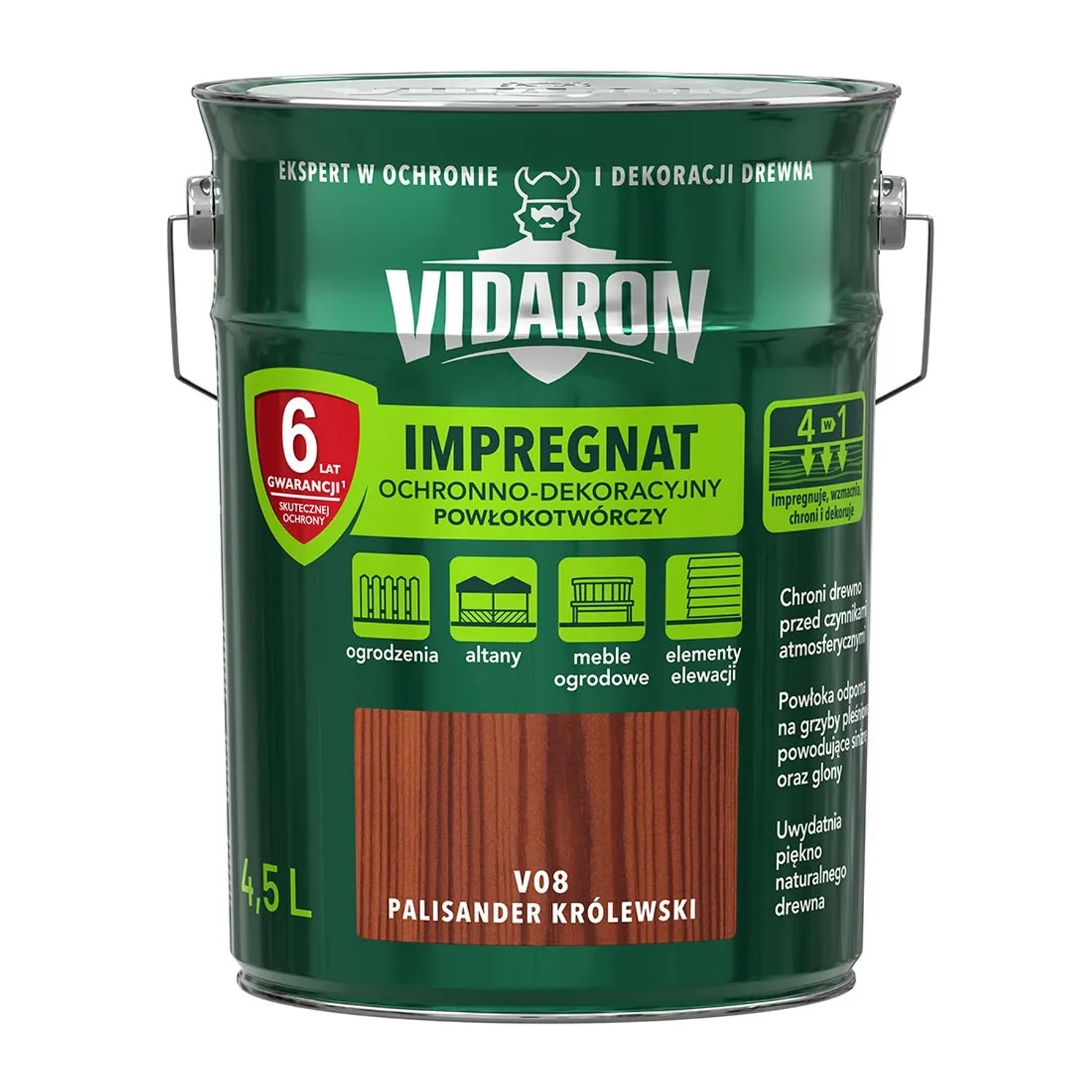 Vidaron Impregnat do drewna powłokotwórczy palisander królewski - 4,5L