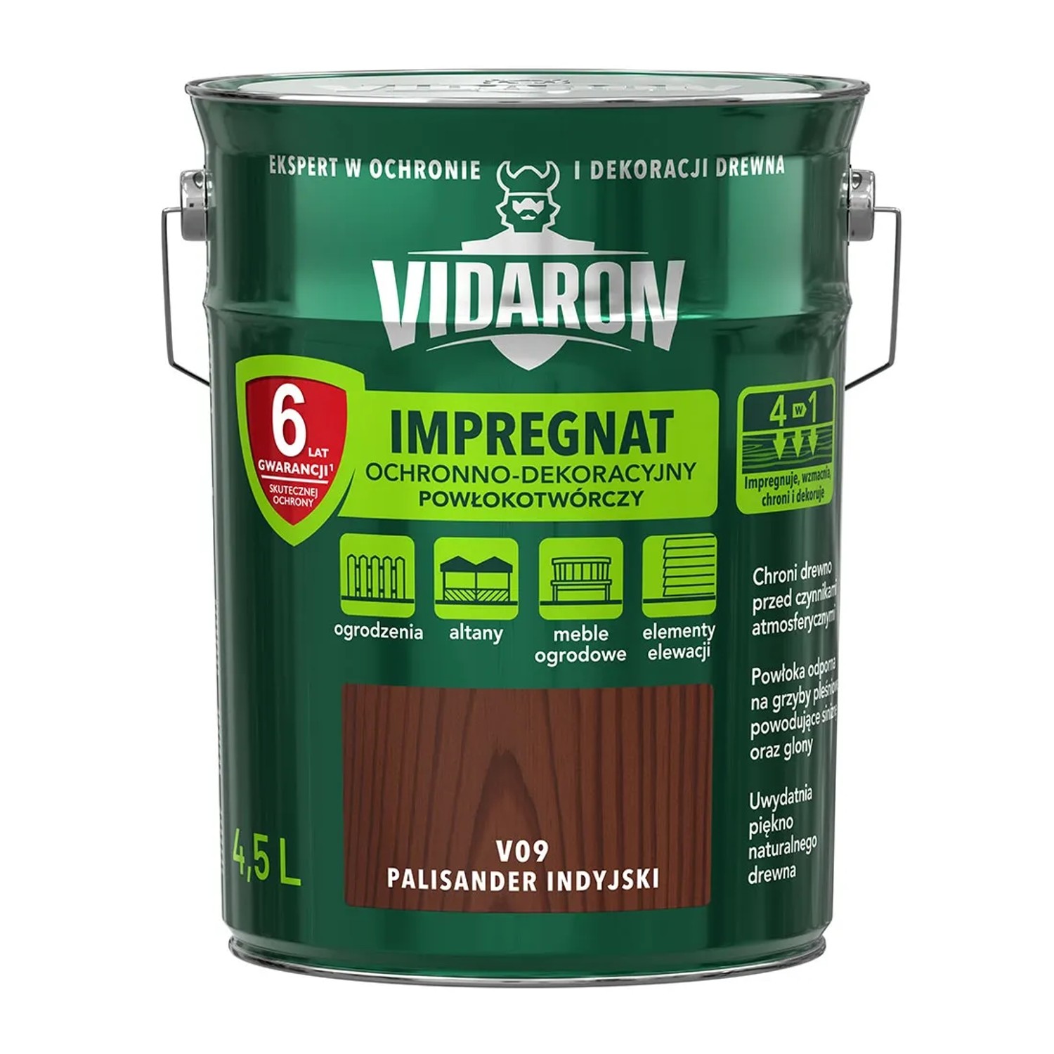 Vidaron Impregnat do drewna powłokotwórczy palisander indyjski - 4,5L