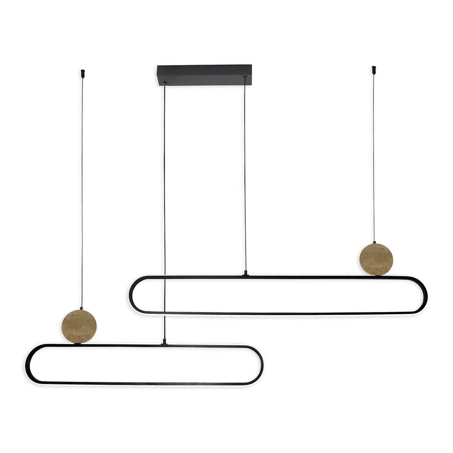 Goldlux Lampa wisząca LED FLORENTYNA 48W 4000K 6000lm czerń+trawertyn