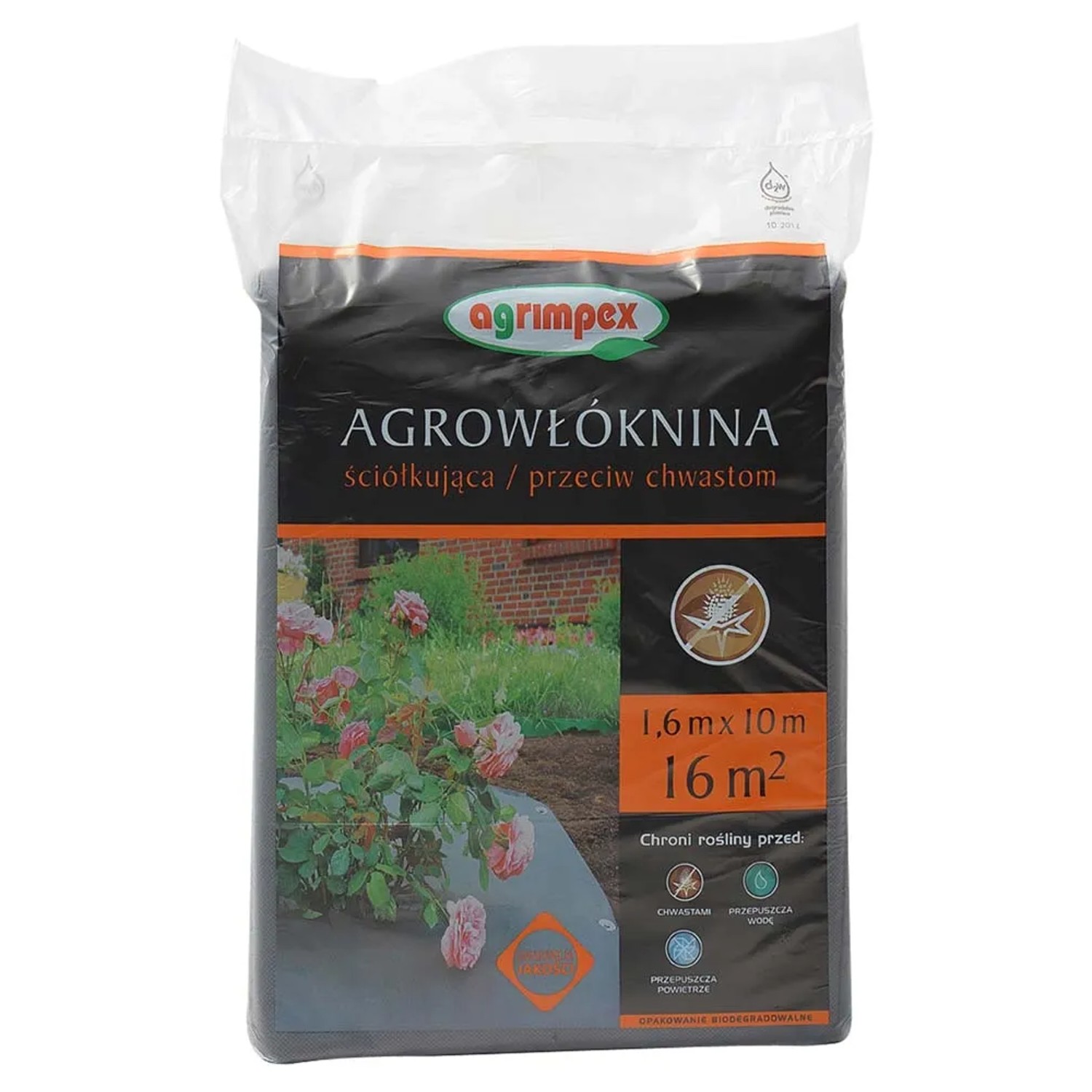 Agrowłóknina do ściółkowania Pegas Agro P-50 czarna 1,6 m x 10 m