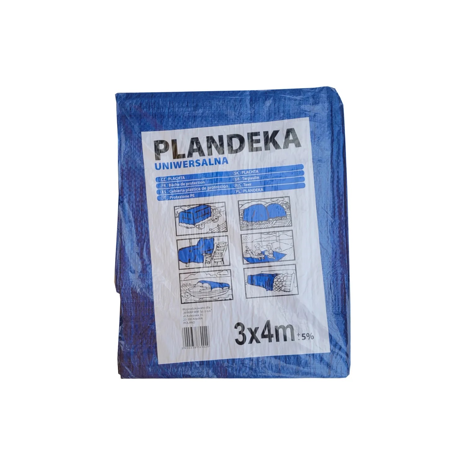 Plandeka ochronna 3 x 4 m 55g/m2