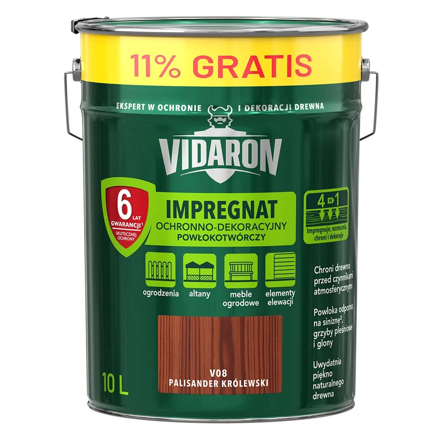 Vidaron Impregnat do drewna powłokotwórczy palisander królewski - 10L
