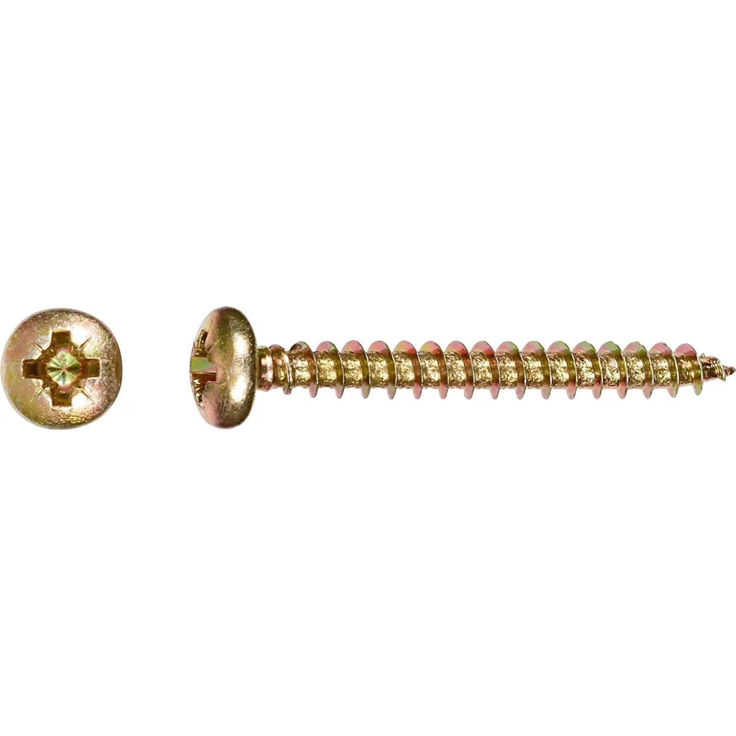 LUX-TOOLS Wkręt uniwersalny z łbem walec PZ Ø 4 mm x 35 mm ocynk żółty 10 szt