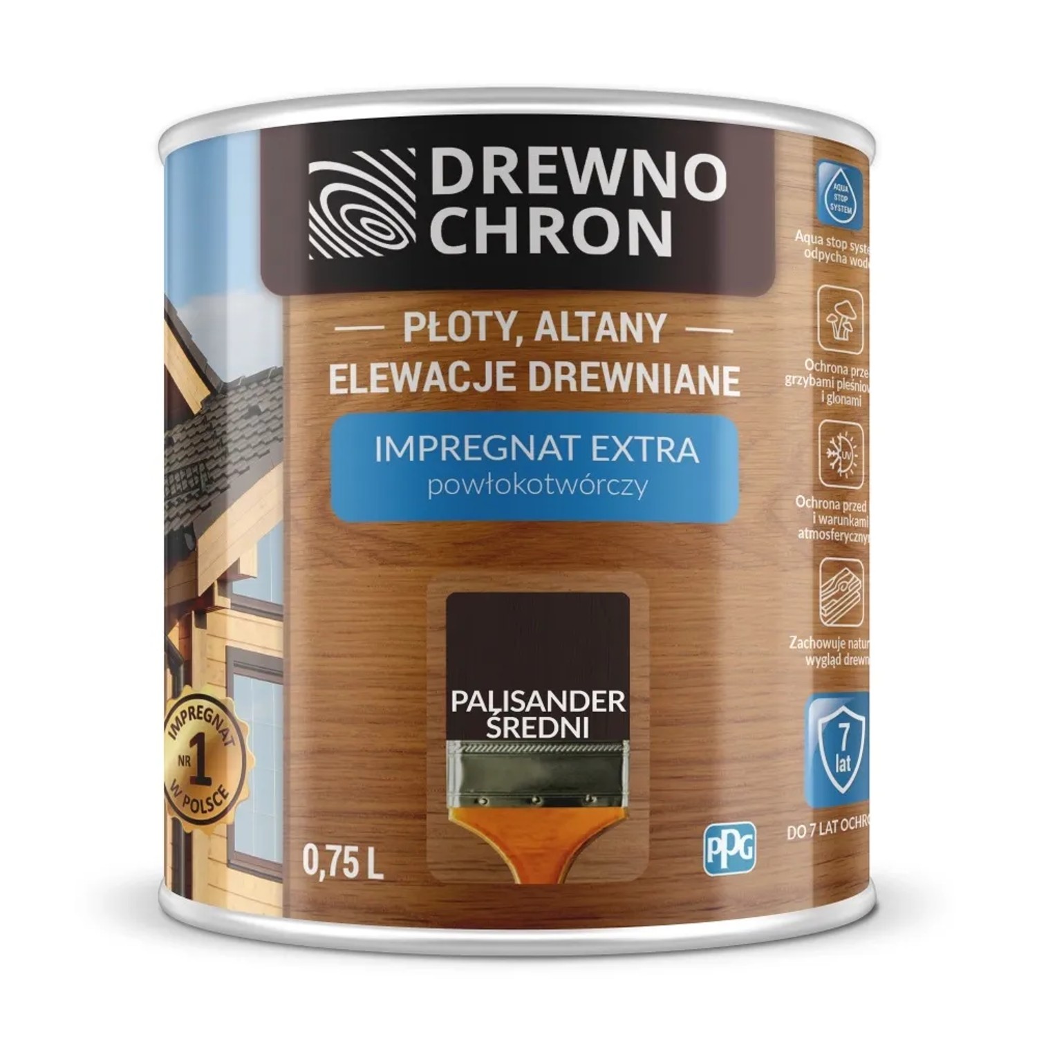 Drewnochron Impregnat Extra powłokotwórczy palisander średni - 0,75L