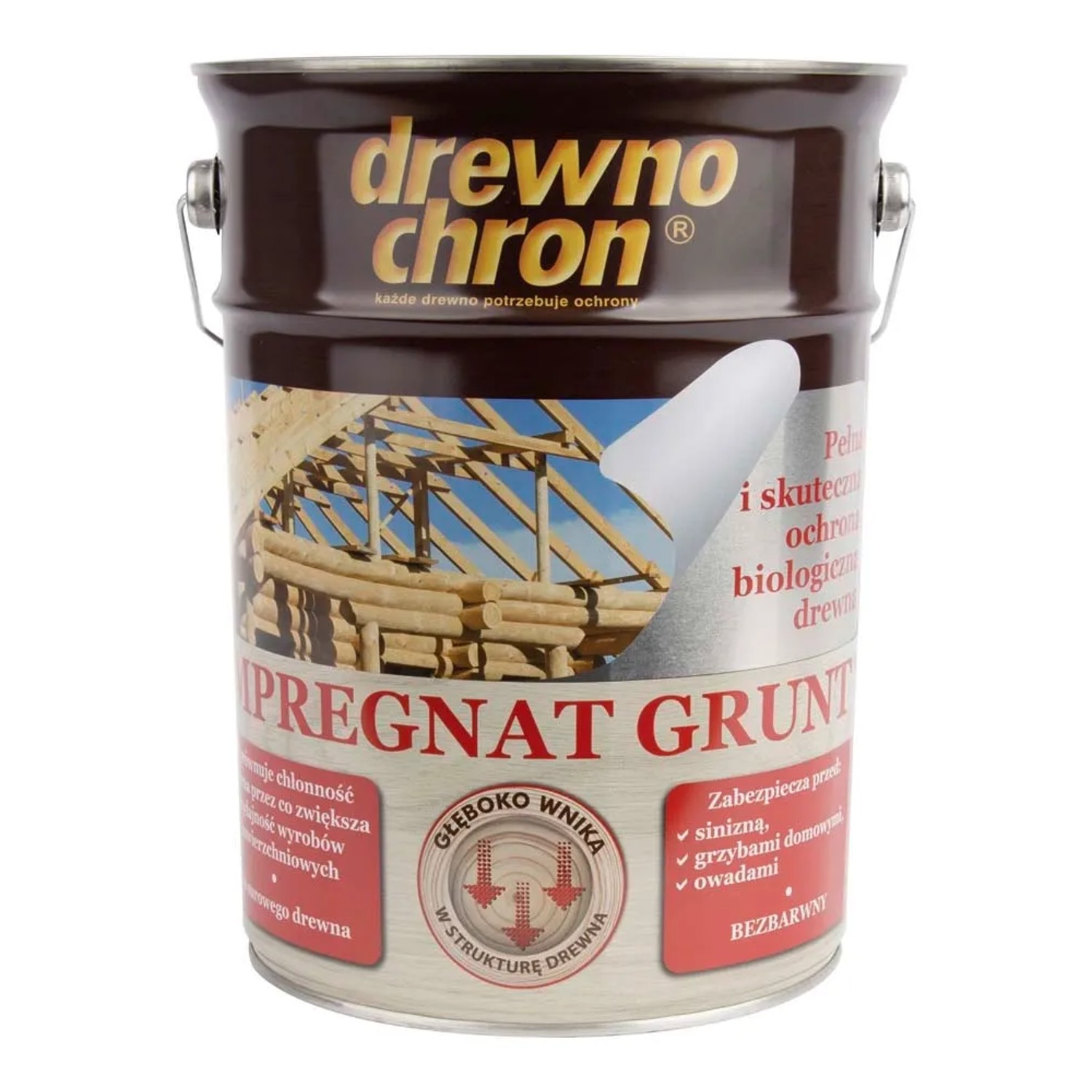 Drewnochron Grunt Impregnat do drewna bezbarwny - 9L