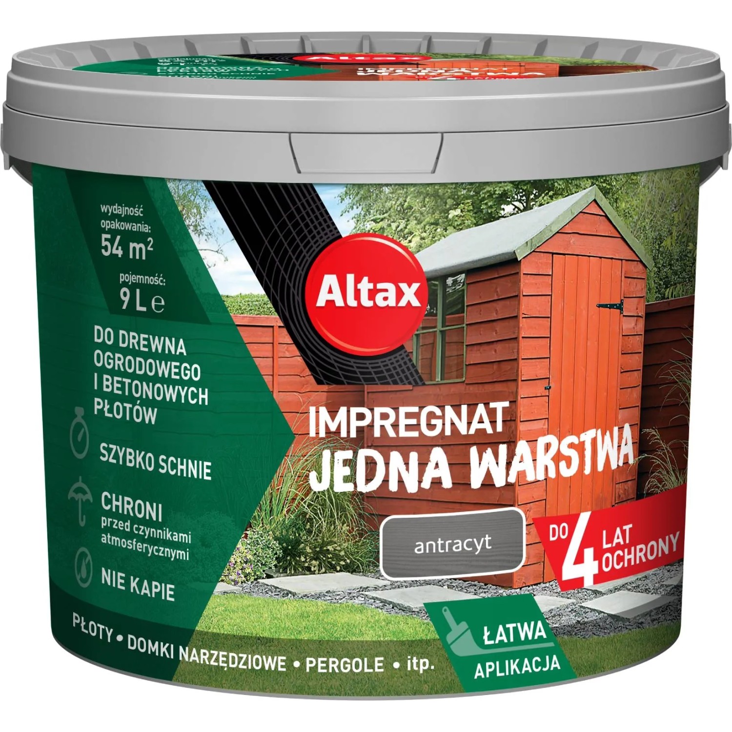 Altax Impregnat Jedna Warstwa antracyt 9L