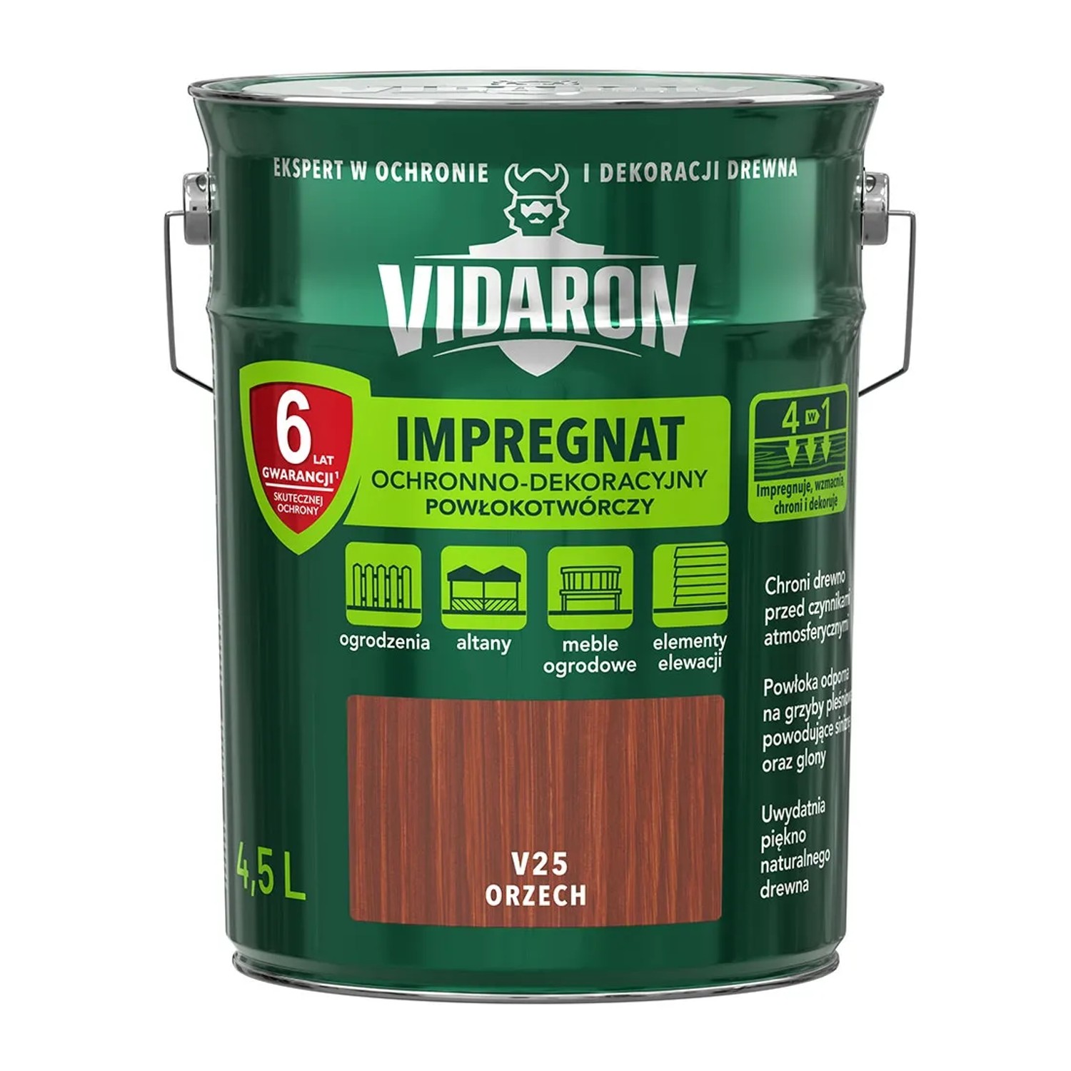 Vidaron Impregnat do drewna powłokotwórczy orzech - 4,5L