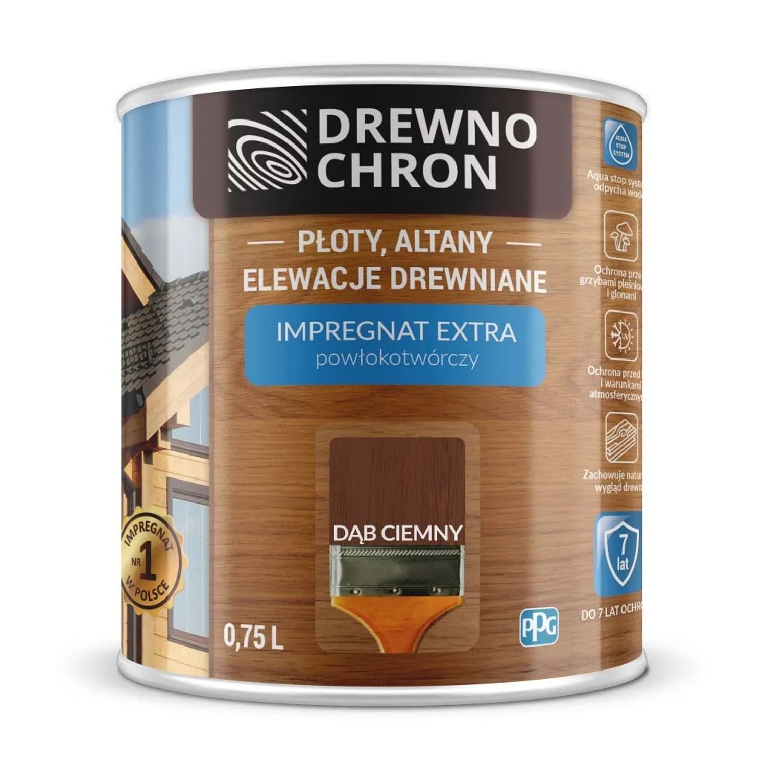 Drewnochron Impregnat Extra powłokotwórczy dąb ciemny - 0,75L