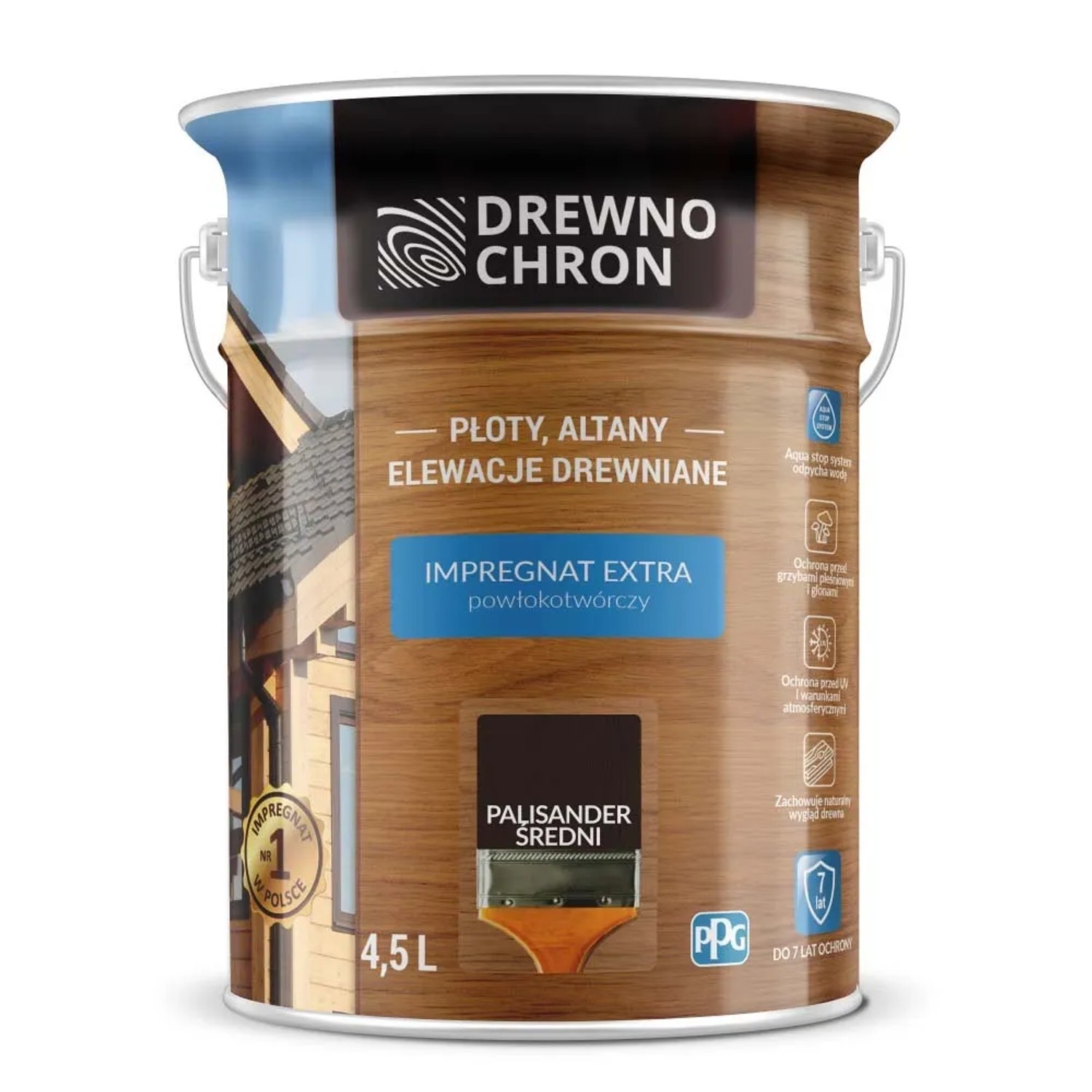 Drewnochron Impregnat Extra powłokotwórczy palisander średni - 4,5L