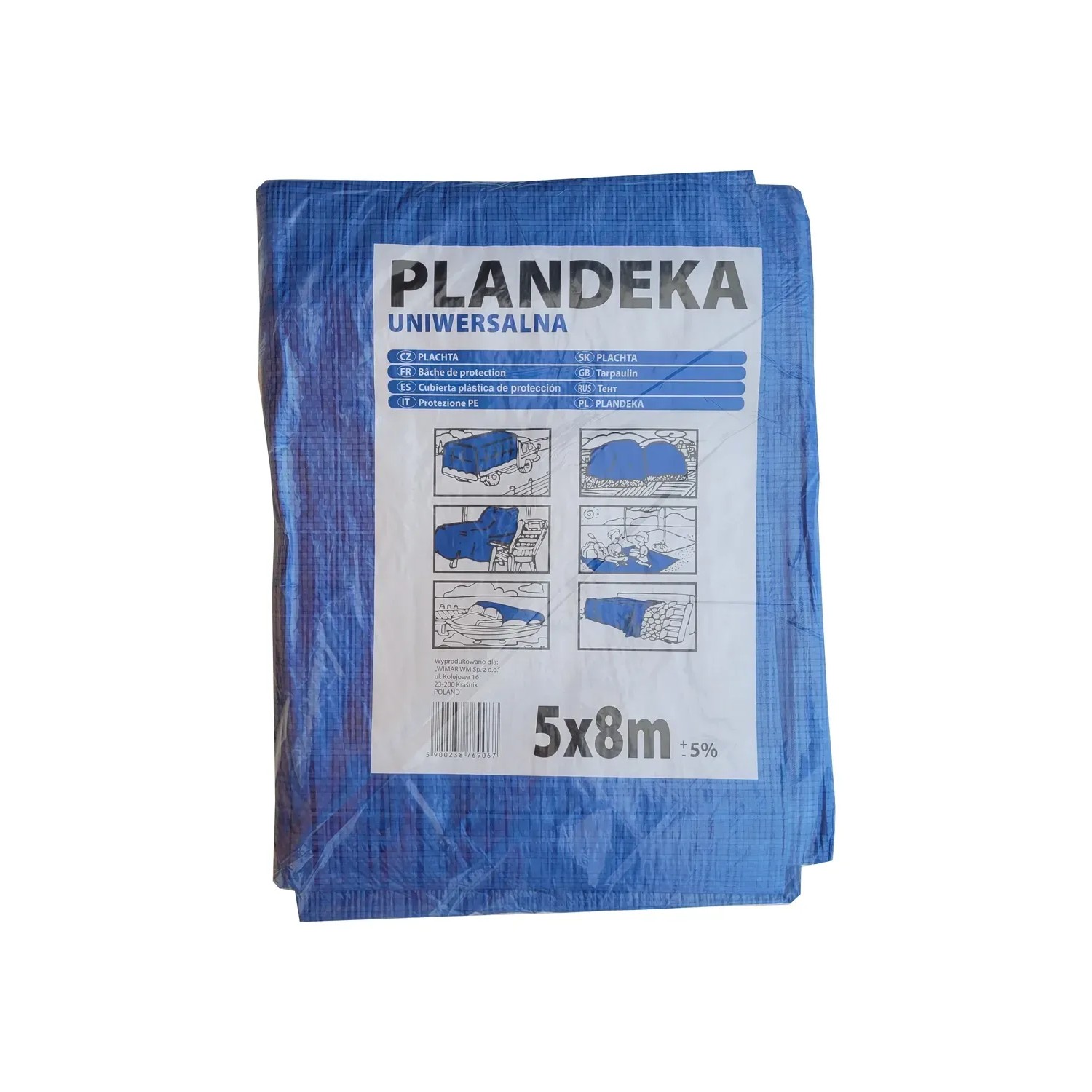 Plandeka ochrona 5 x 8 m 55g/m2