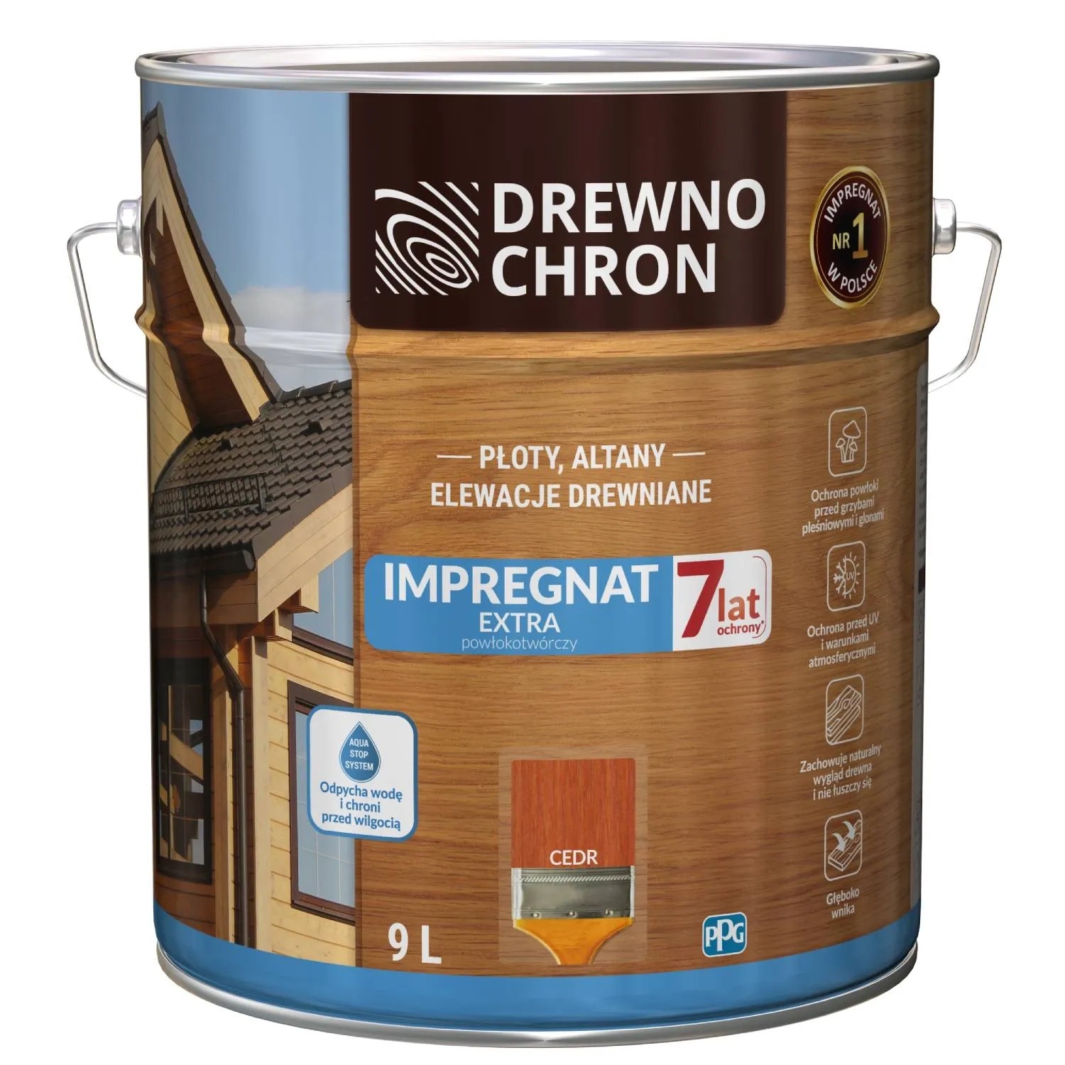 Drewnochron Impregnat Extra powłokotwórczy cedr - 9L