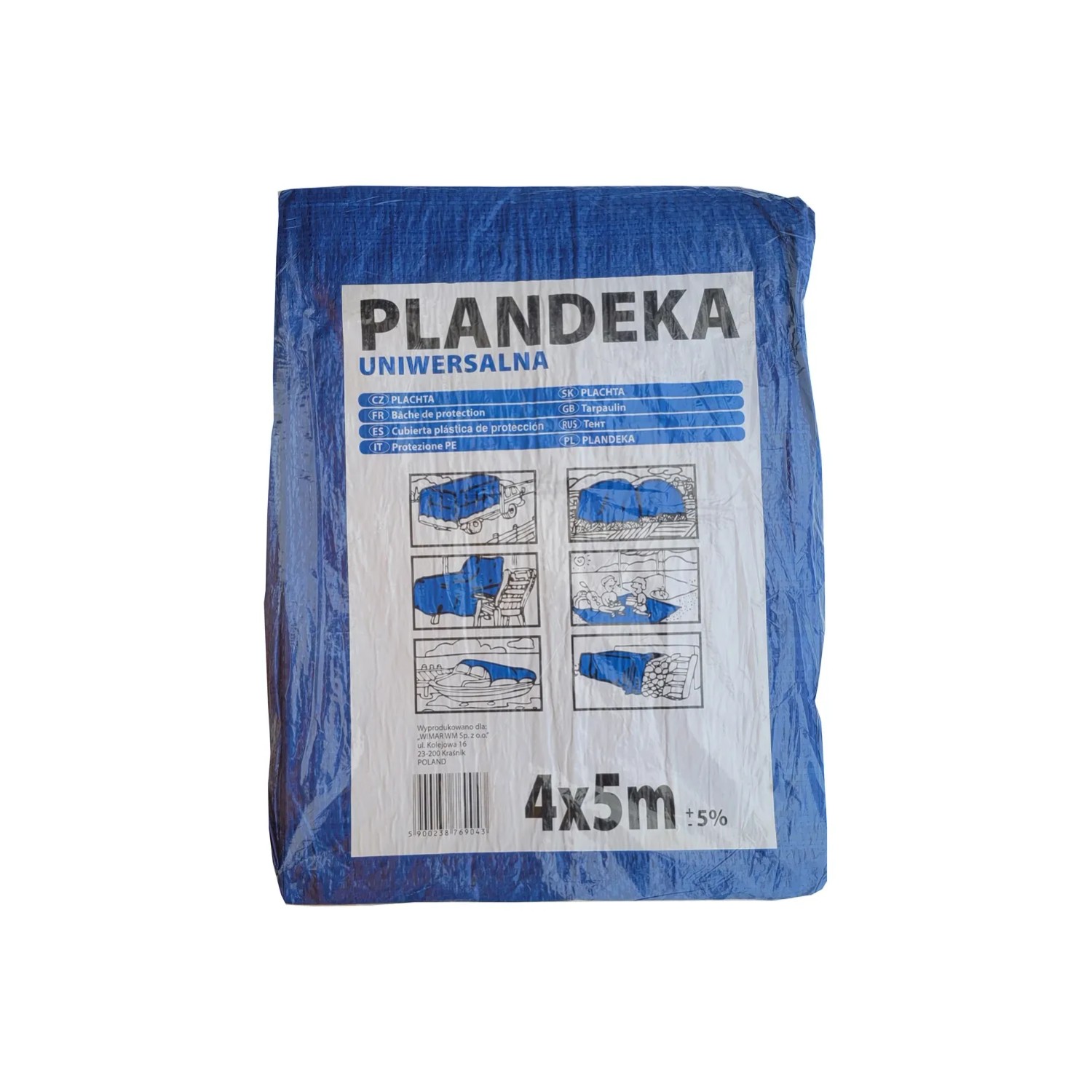 Plandeka ochronna 4 x 5 m 55g/m2