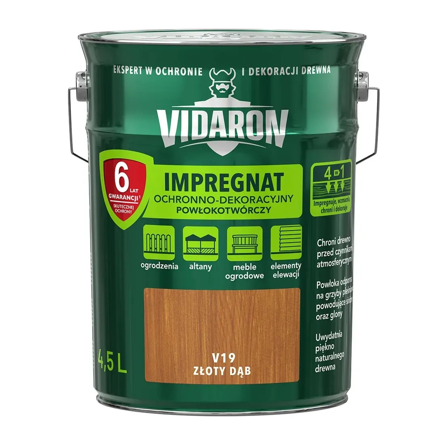 Vidaron Impregnat do drewna powłokotwórczy złoty dąb - 4,5L