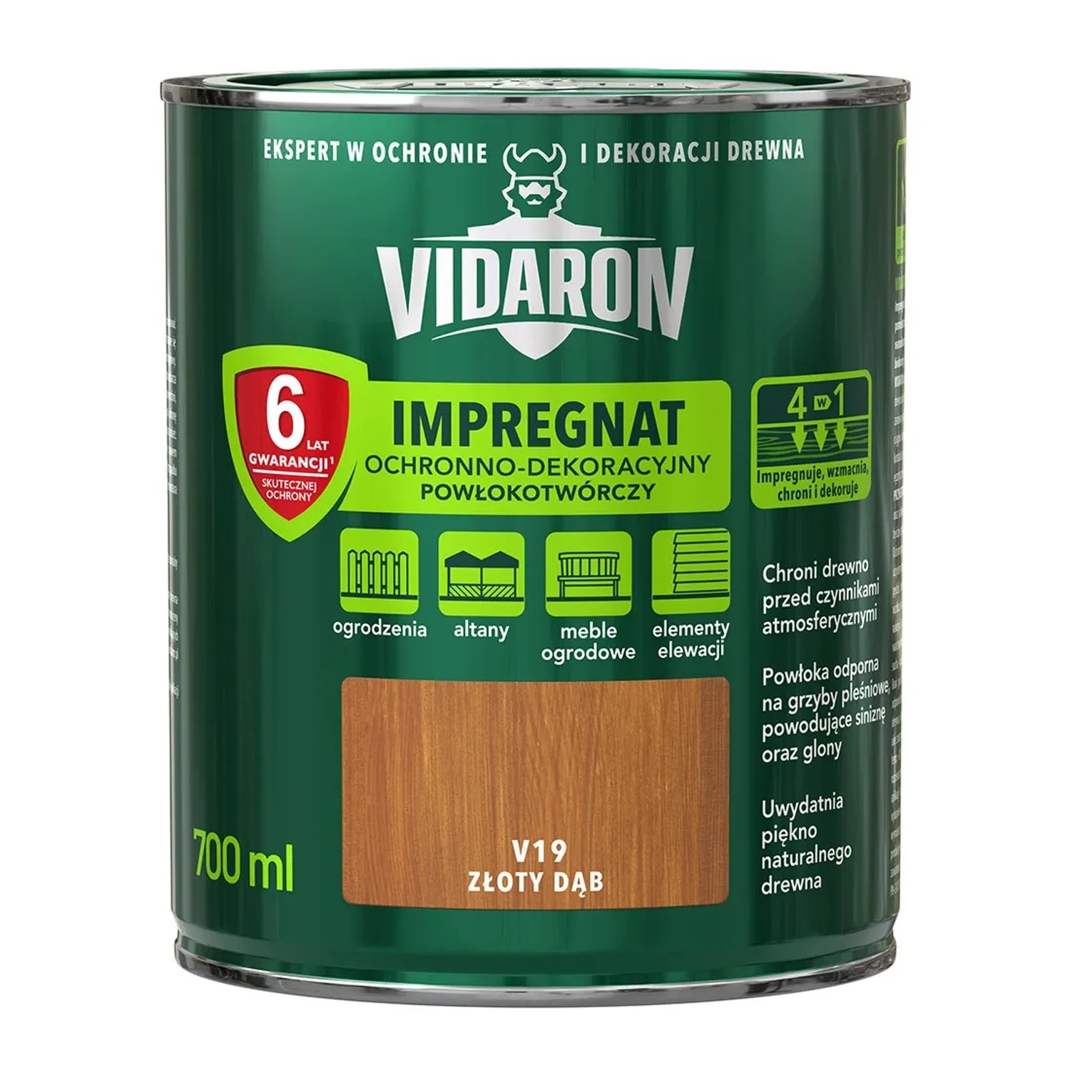 Vidaron Impregnat do drewna powłokotwórczy złoty dąb - 0,7L