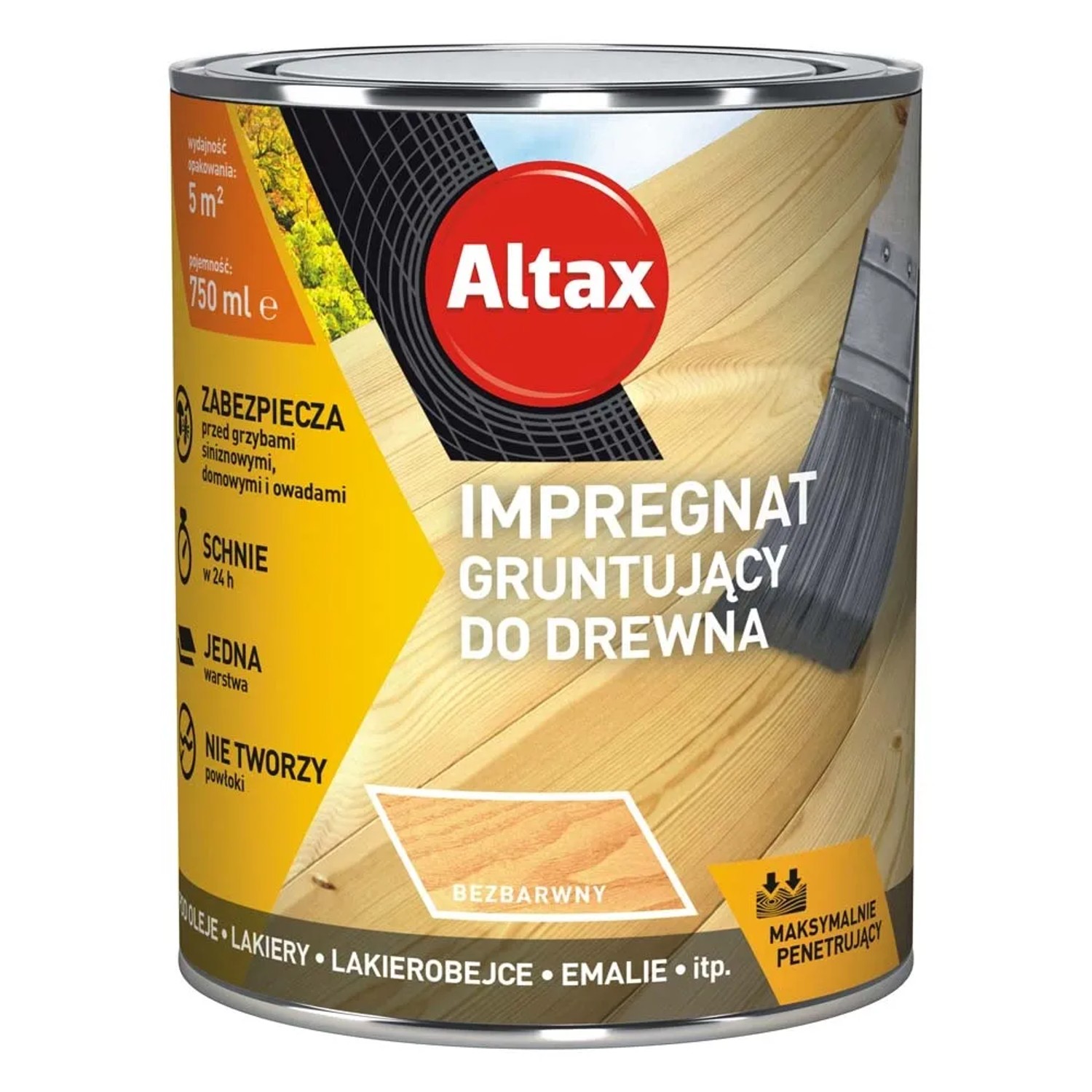 Altax Impregnat gruntujący do drewna bezbarwny - 0,75L