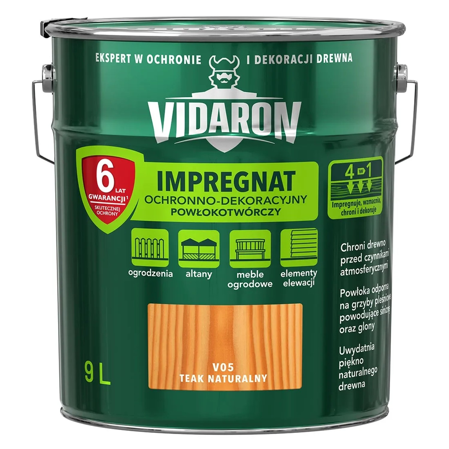 Vidaron Impregnat do drewna powłokotwórczy teak naturalny - 9L