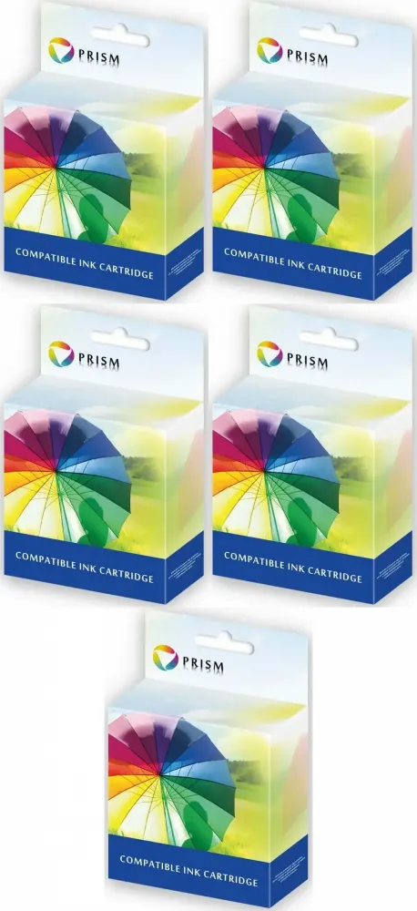 5x Tusz Prism (BT-5000), 5000 stron, 100ml, cyan (błękitny)