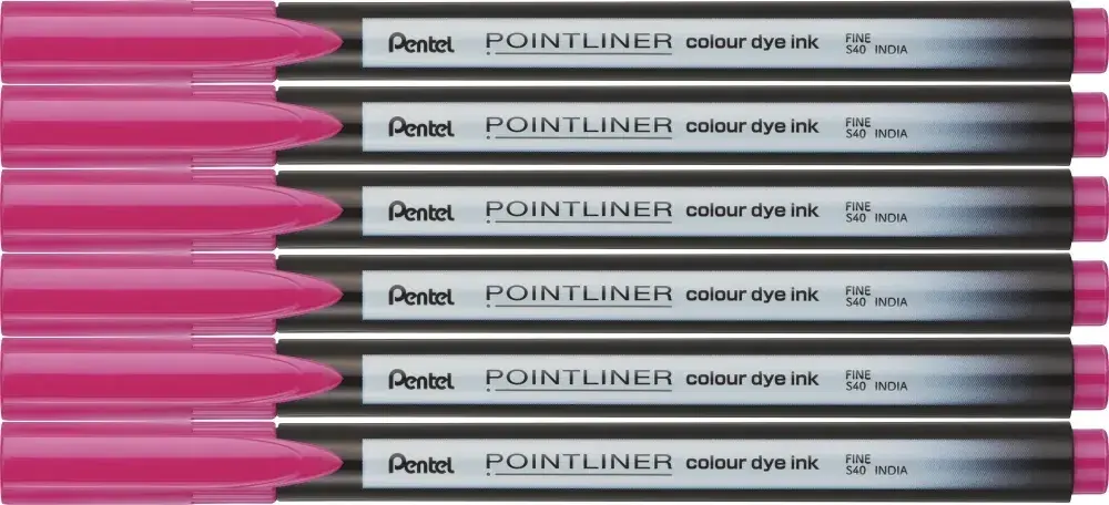 6x Cienkopis Pentel Pointliner Colour, różowy