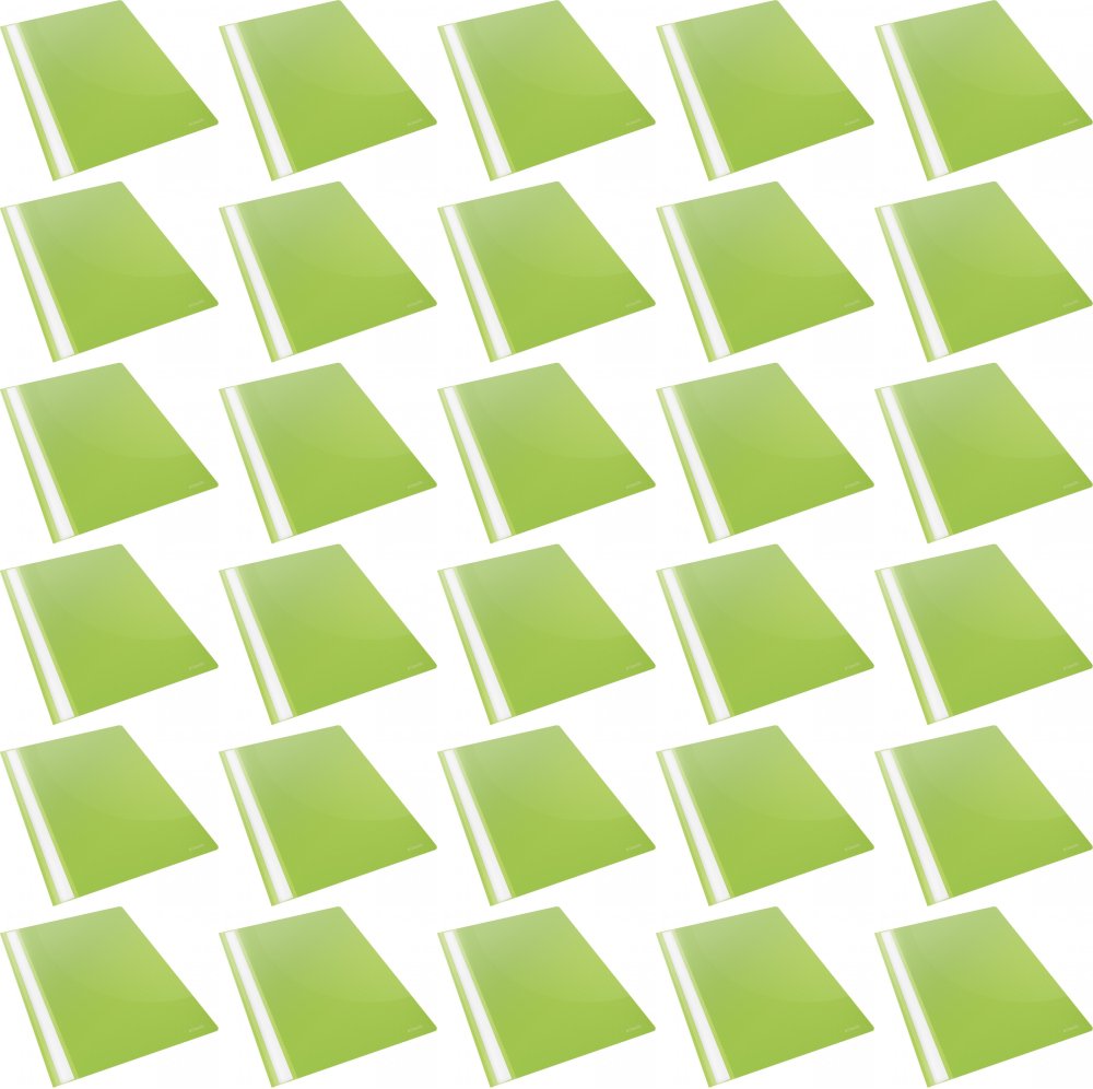 100x Skoroszyt plastikowy bez oczek Esselte Vivida, A4, do 160 kartek, zielony