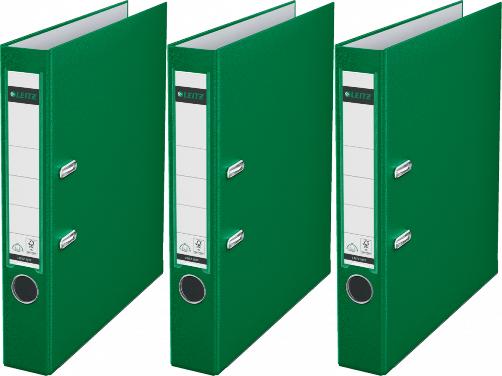 3x Segregator A4 Leitz 180°, 50mm, do 350 kartek, zielony