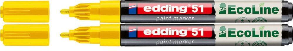 2x Marker olejowy edding 51 EcoLine, okrągła, 1-2mm, żółty