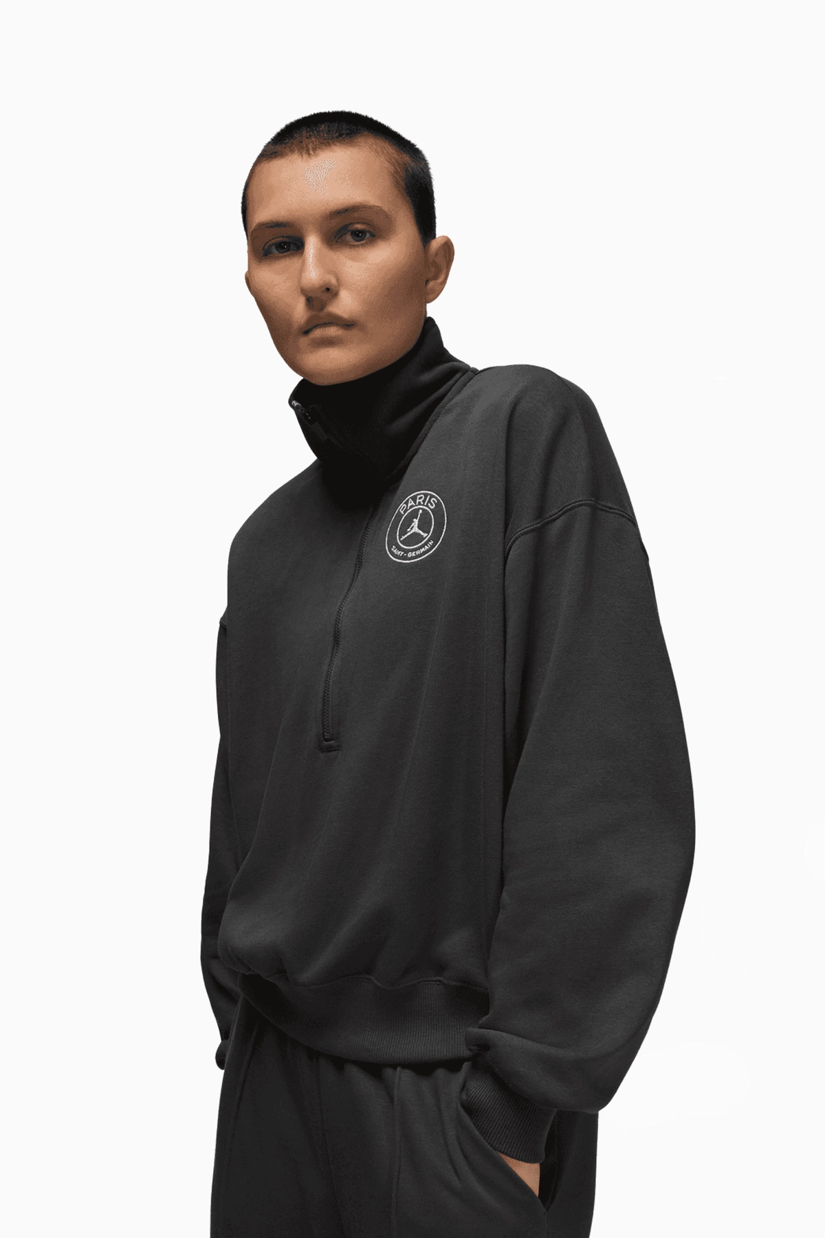 Bluza Nike PSG x Jordan 25/26 Fleece Half-Zip Damska - Czarny