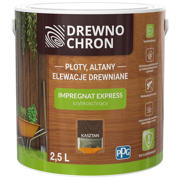 Impregnat Express Kasztan 2,5L Drewnochron