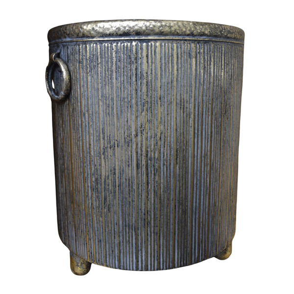 Osłonka metalowa złota plisowana z uszami na nóżkach 32x31x36cm