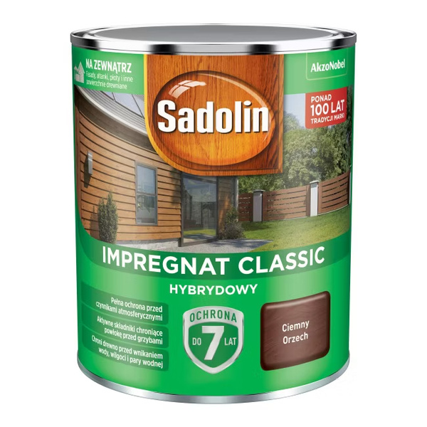 Impregnat ochronno-dekoracyjny hybrydowy Classic 0,75L Ciemny orzech Sadolin