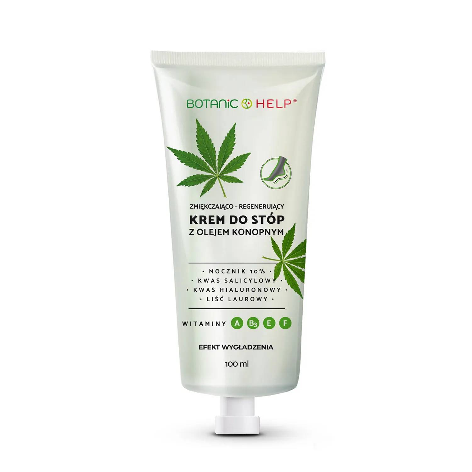 Botanic help - zmiękczająco-regenerujący krem do stóp z olejem konopnym, 100 ml