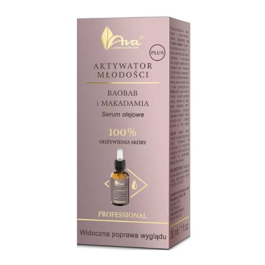 Ava aktywator młodości plus - serum baobab i makadamia, 30 ml