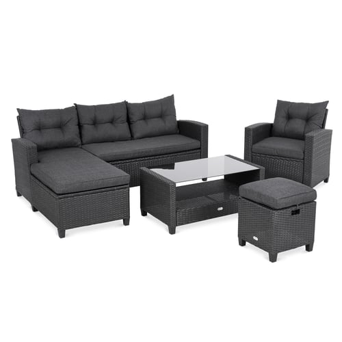 Gartenmöbel-Set DALMIA - Schwarz/Graphite