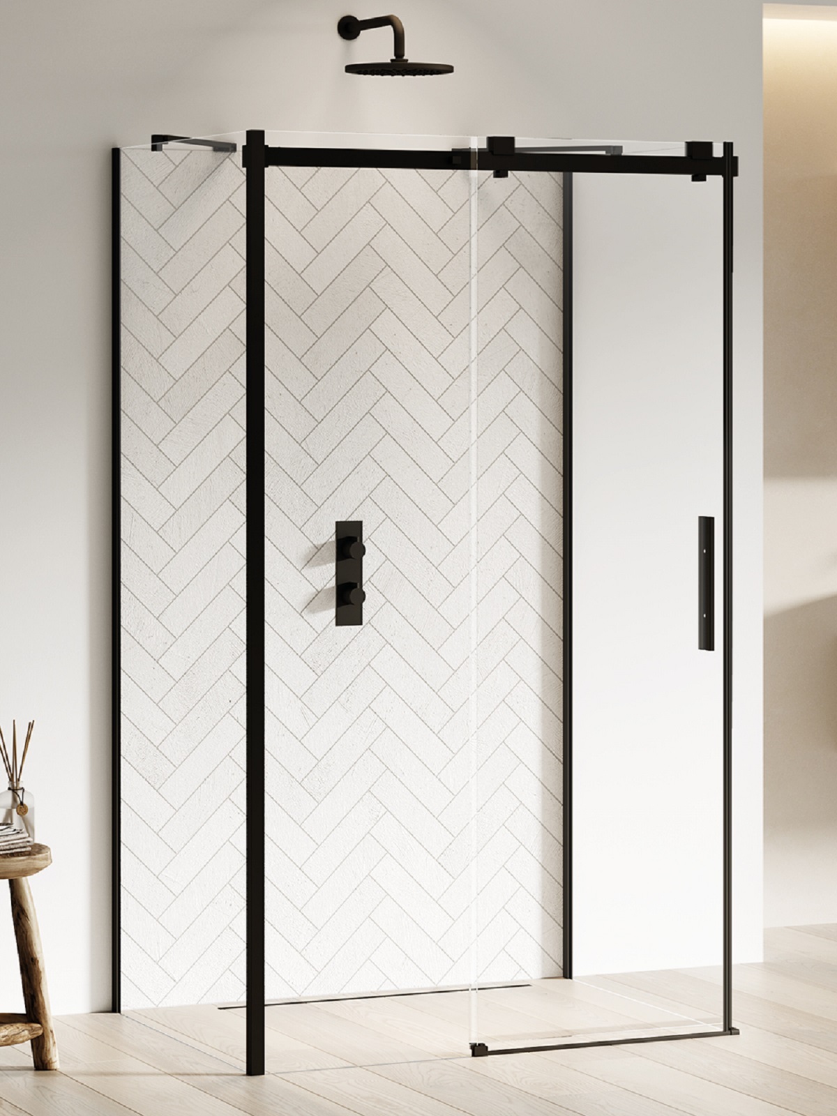 New Trendy Softi Black kabina prysznicowa 110x100 cm prostokątna czarny mat/szkło przezroczyste EXK-3995