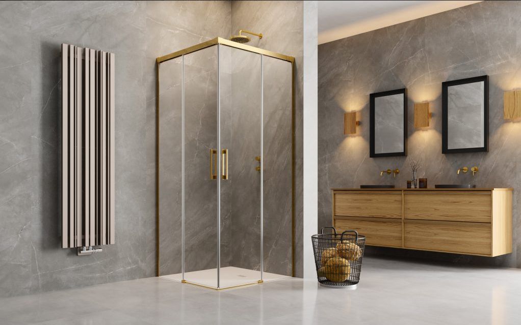 Radaway Idea Gold KDD kabina prysznicowa część prawa 100x100 cm kwadratowa 387062-09-01R - Wysyłka w 24h