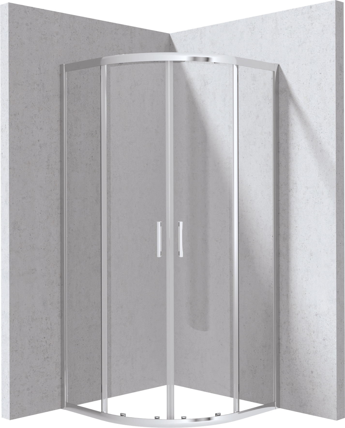 Deante Funkia Evo kabina prysznicowa 80x80 cm półokrągła chrom połysk/szkło przezroczyste KYP_0088P