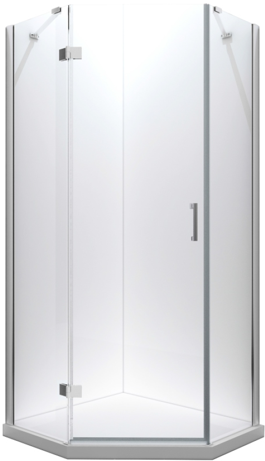 Besco Viva 195 kabina prysznicowa 90 cm pięciokątna lewa chrom/szkło przezroczyste V5L-90-195-C