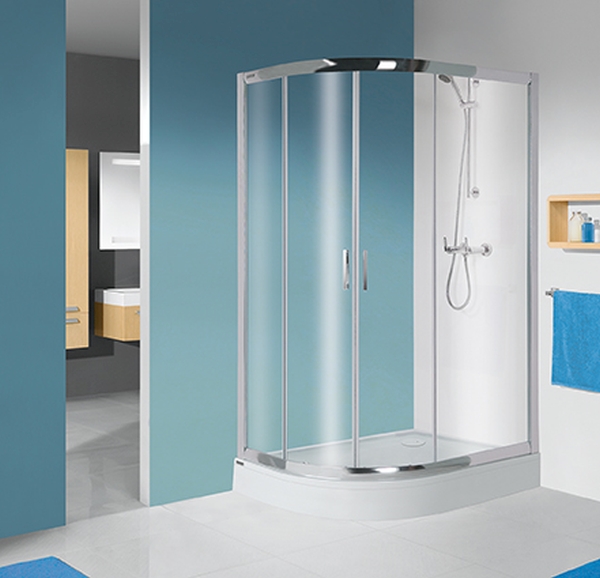 Sanplast TX kpl-P-KP4/TX5b-80x100 kabina prysznicowa 80x100 cm asymetryczna z brodzikiem prawa srebrny błyszczący/szkło przezroczyste ...