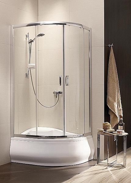 Radaway Premium Plus E 1700 kabina prysznicowa 120x90 cm asymetryczna półokrągła chrom/szkło przezroczyste 30483-01-01N