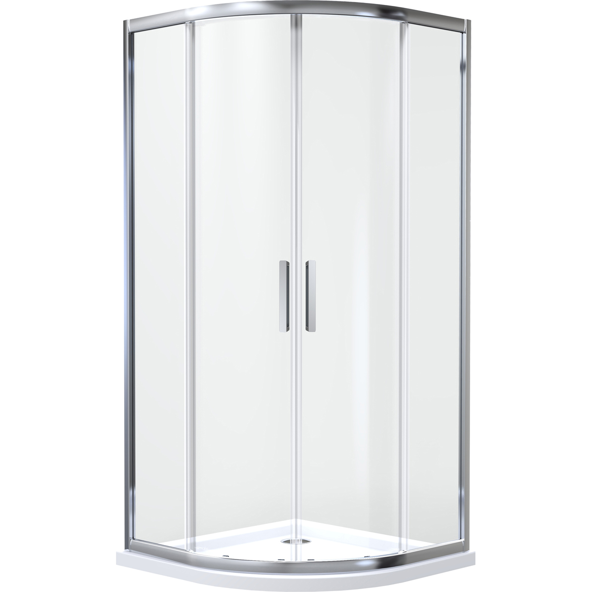 Zestaw Oltens Vorma kabina prysznicowa 90 cm półokrągła z brodzikiem Superior chrom/szkło przezroczyste (20102100, 16002000) - Wysyłka w 24h