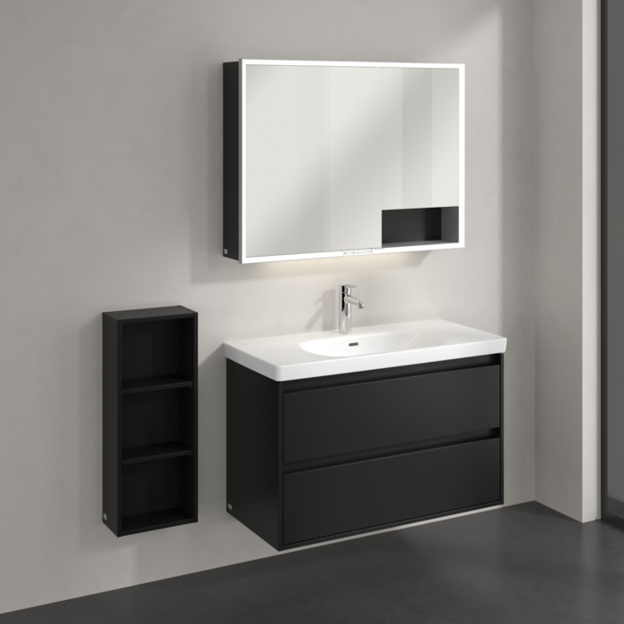 Villeroy & Boch My View+ szafka 30x16,7x75 cm boczna wisząca Volcano Black B85530VL