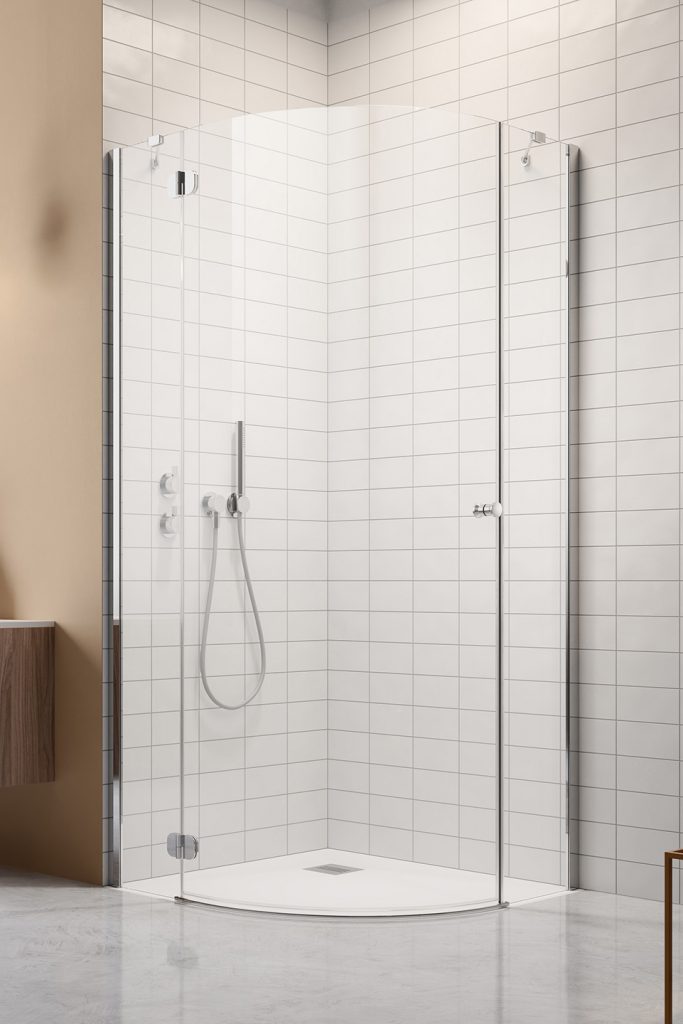 Radaway Torrenta PDJ kabina prysznicowa 80x80 cm półokrągła lewa chrom/szkło przezroczyste 131710-01-01
