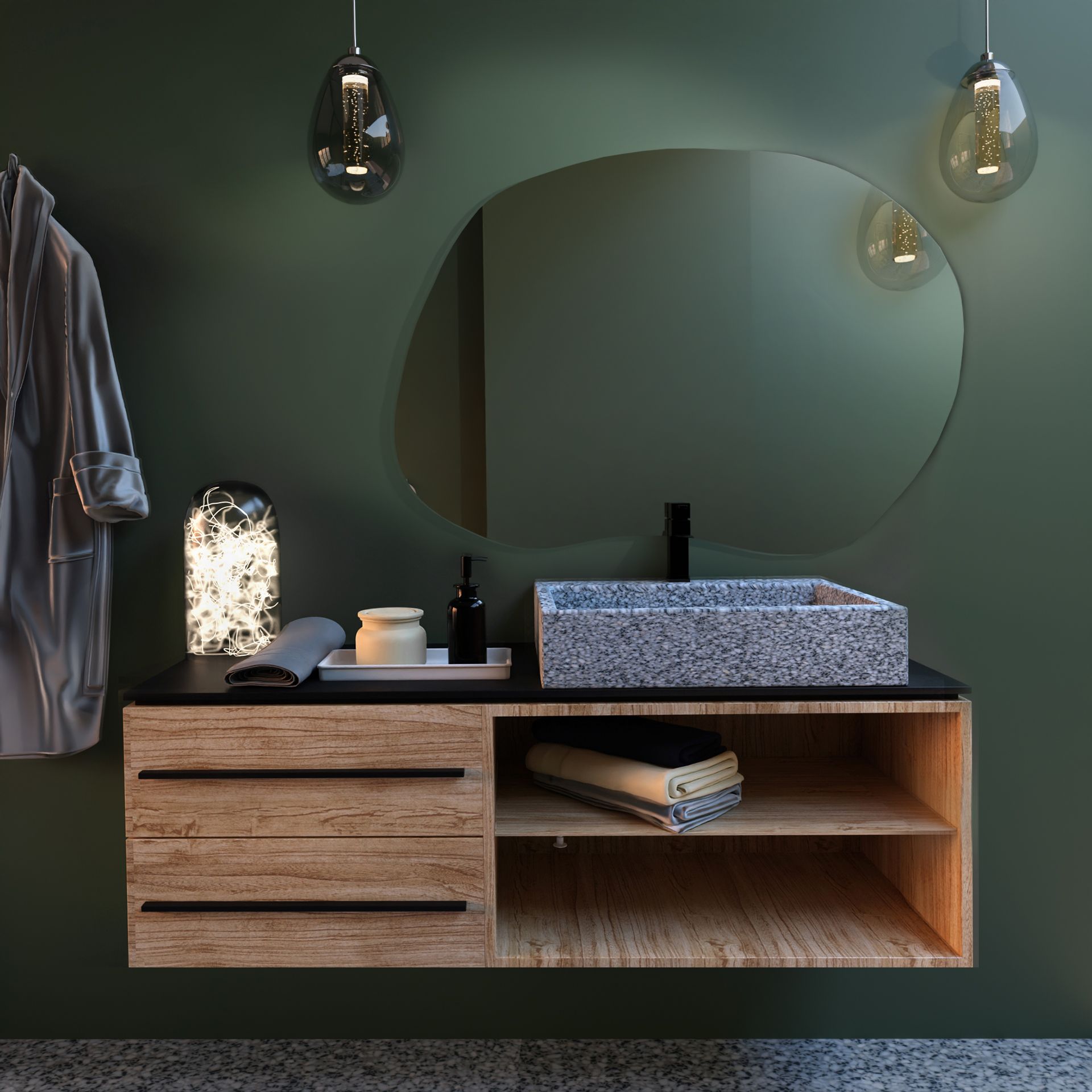 Baltica Design Stain II lustro 90x64 cm