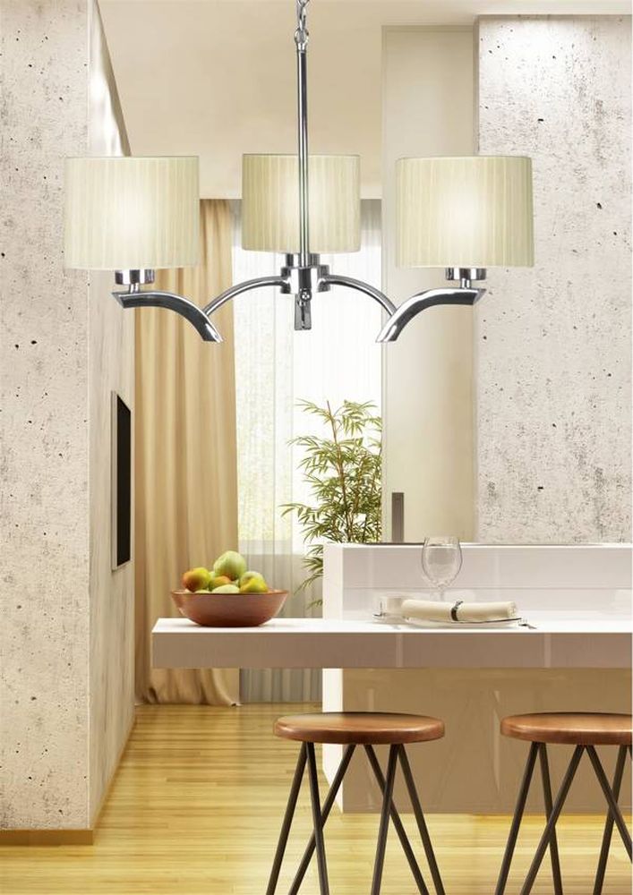 Candellux Draga lampa wisząca 3x60W kremowa/chrom 33-04208