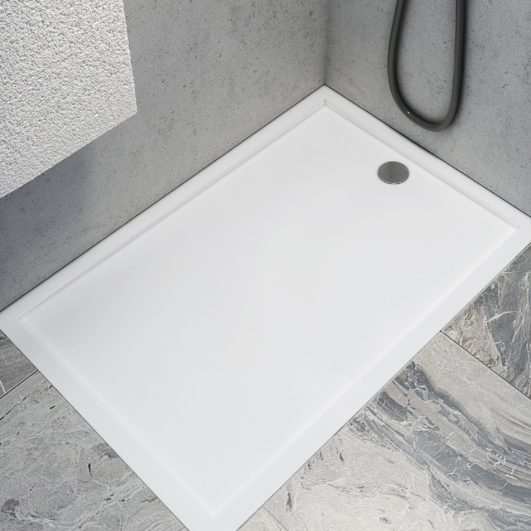 Schedpol Caspar New brodzik 70x100 cm prostokątny biały 3.2864