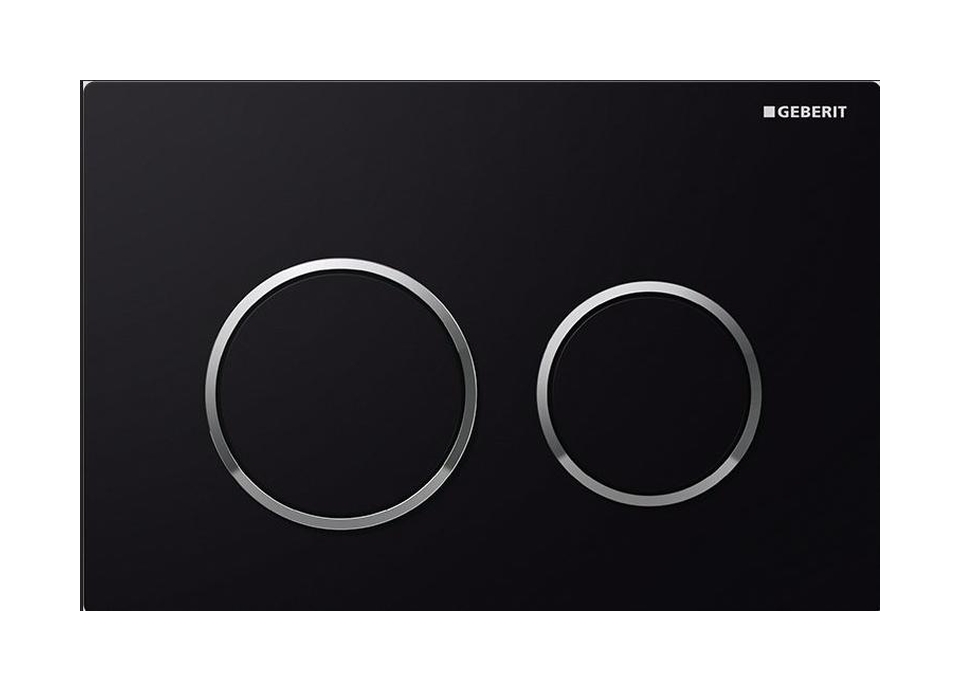 Geberit Omega20 przycisk spłukujący do WC chrom błyszczący/czarny połysk 115.085.KM.1 - Wysyłka w 24h