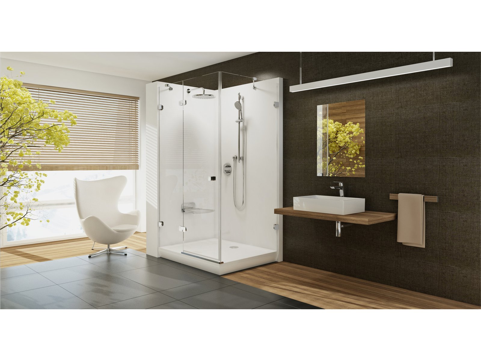 Ravak Galaxy Gigant Pro SET panel do brodzika 120x80 cm lewy biały XA83GL01010
