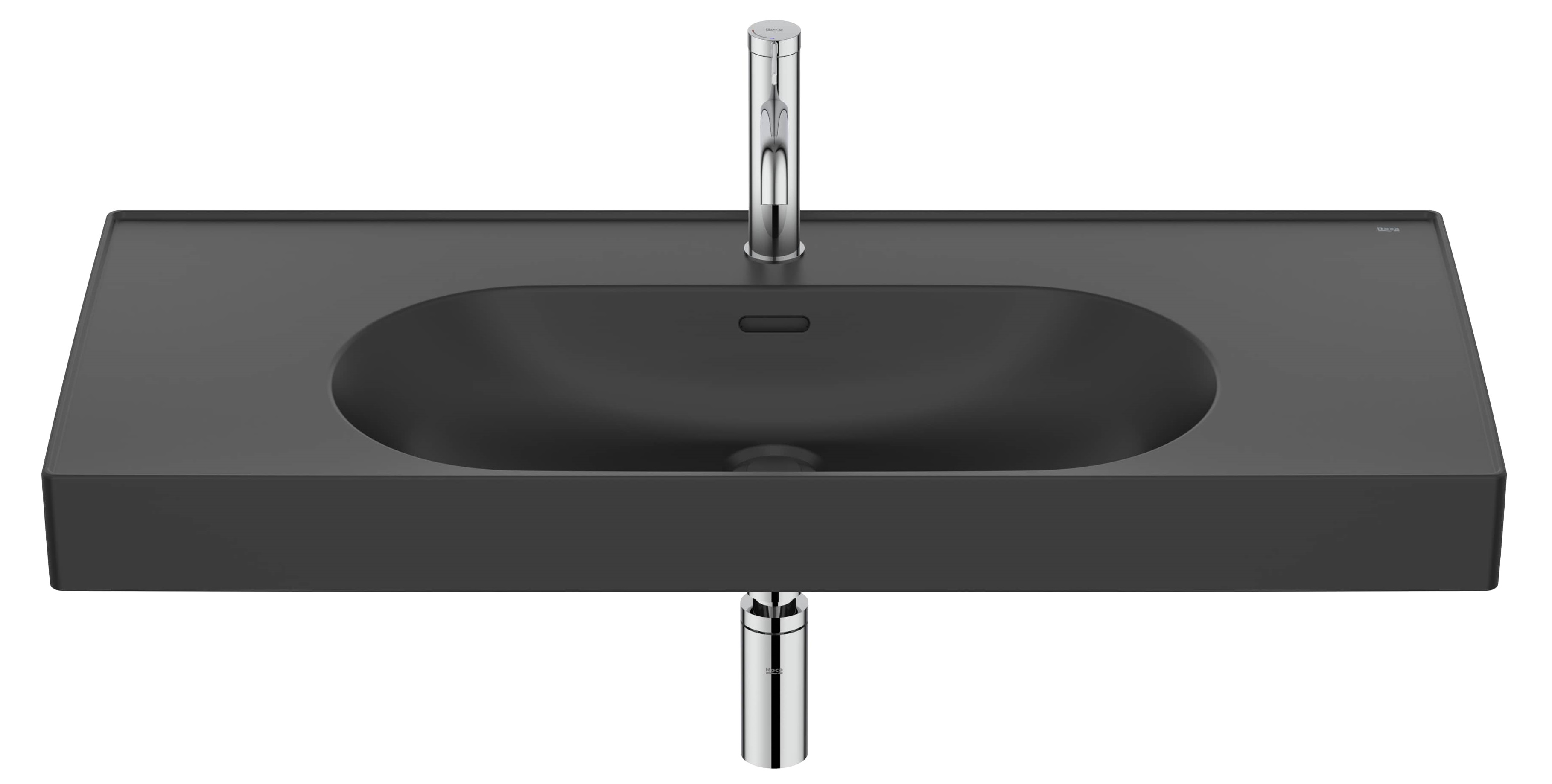 Roca Meridian umywalka 100x46 cm prostokątna ścienna-meblowa czarna A327746080